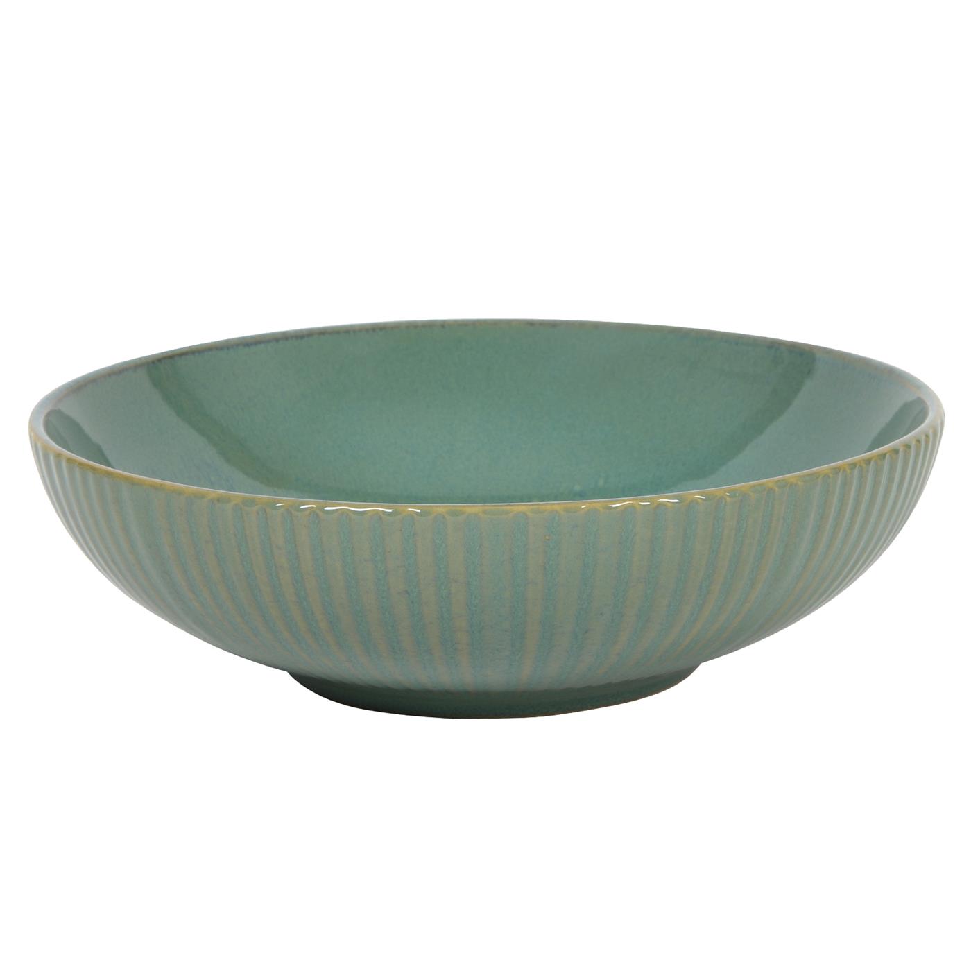 Diep bord lines ocean blauw/groen Ø18cm