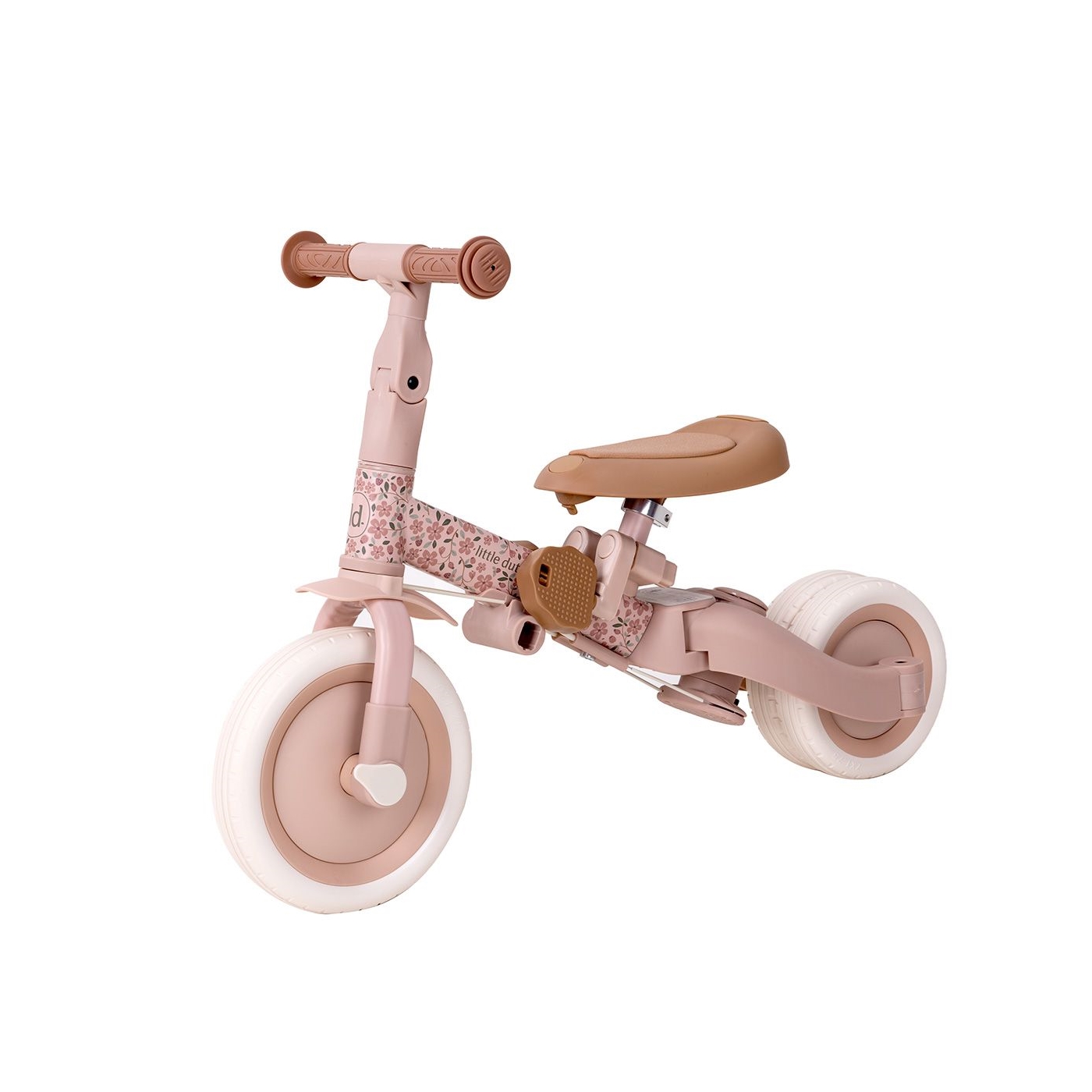 Little Dutch Driewieler met duwstang roze