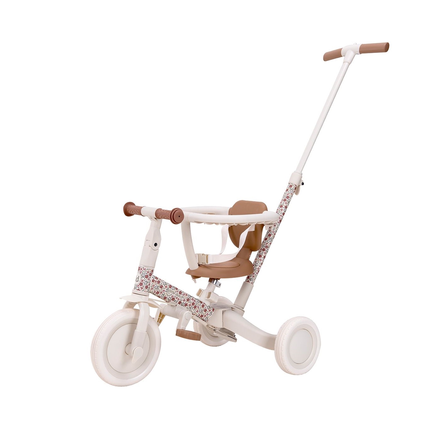 Little Dutch Driewieler met duwstang wit